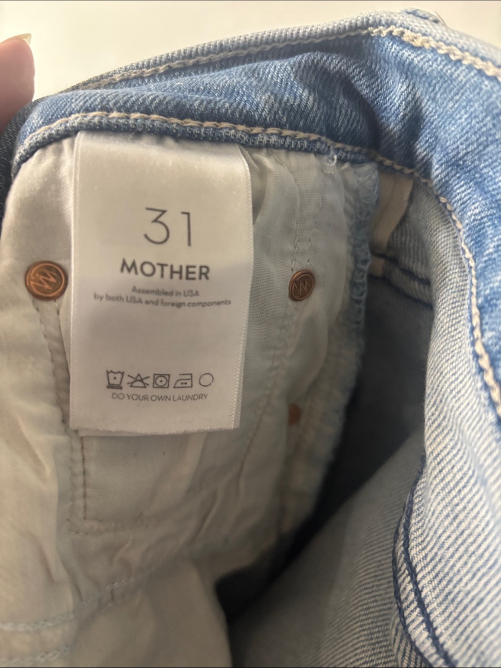 Mother Jeans High Waisted Rider Ankle Straight 709765 Blue Fish Water Size 31 - Picture 8 of 10